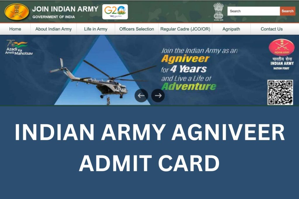 INDIAN ARMY AGNIVEER ADMIT CARD